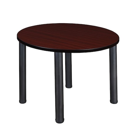 Kee Round Tables > Breakroom Tables > Kee Square & Round Tables, Wood, Metal Top, Mahogany TB36RNDMHBPBK